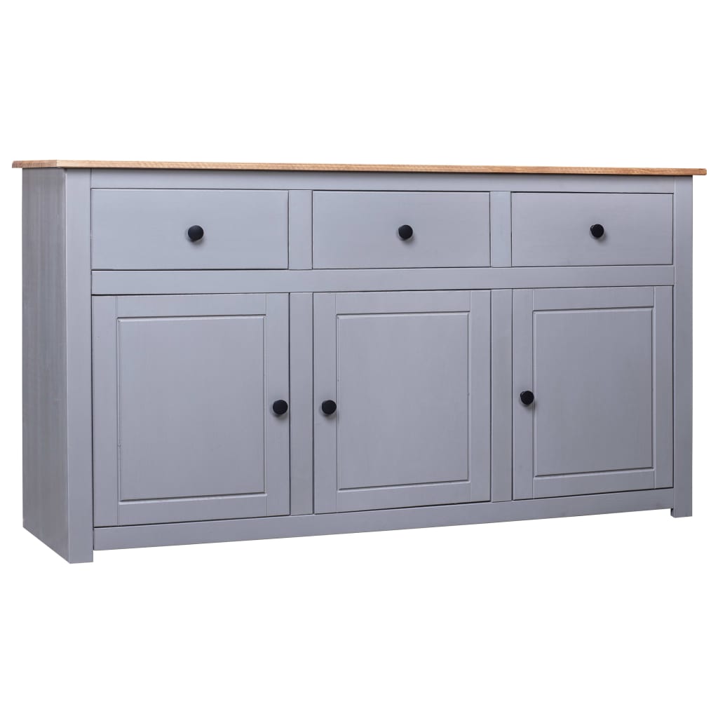 vidaXL Servantă, gri, 135 x 40 x 80 cm, lemn masiv pin, gama Panama