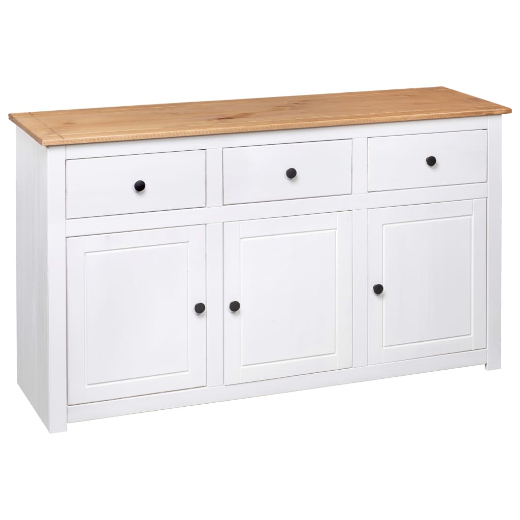 vidaXL Servantă, alb, 135 x 40 x 80 cm, lemn masiv de pin, gama Panama