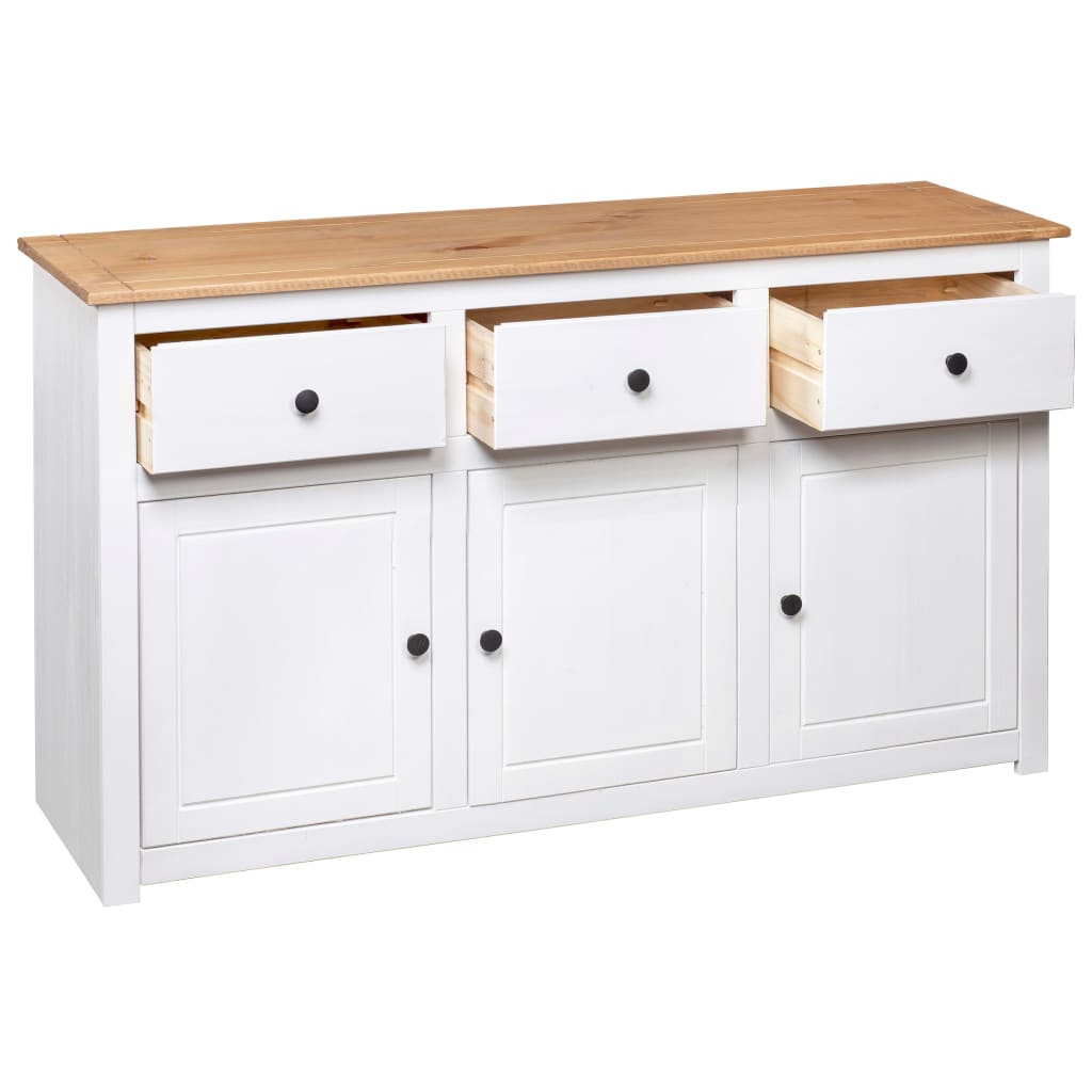 vidaXL Servantă, alb, 135 x 40 x 80 cm, lemn masiv de pin, gama Panama