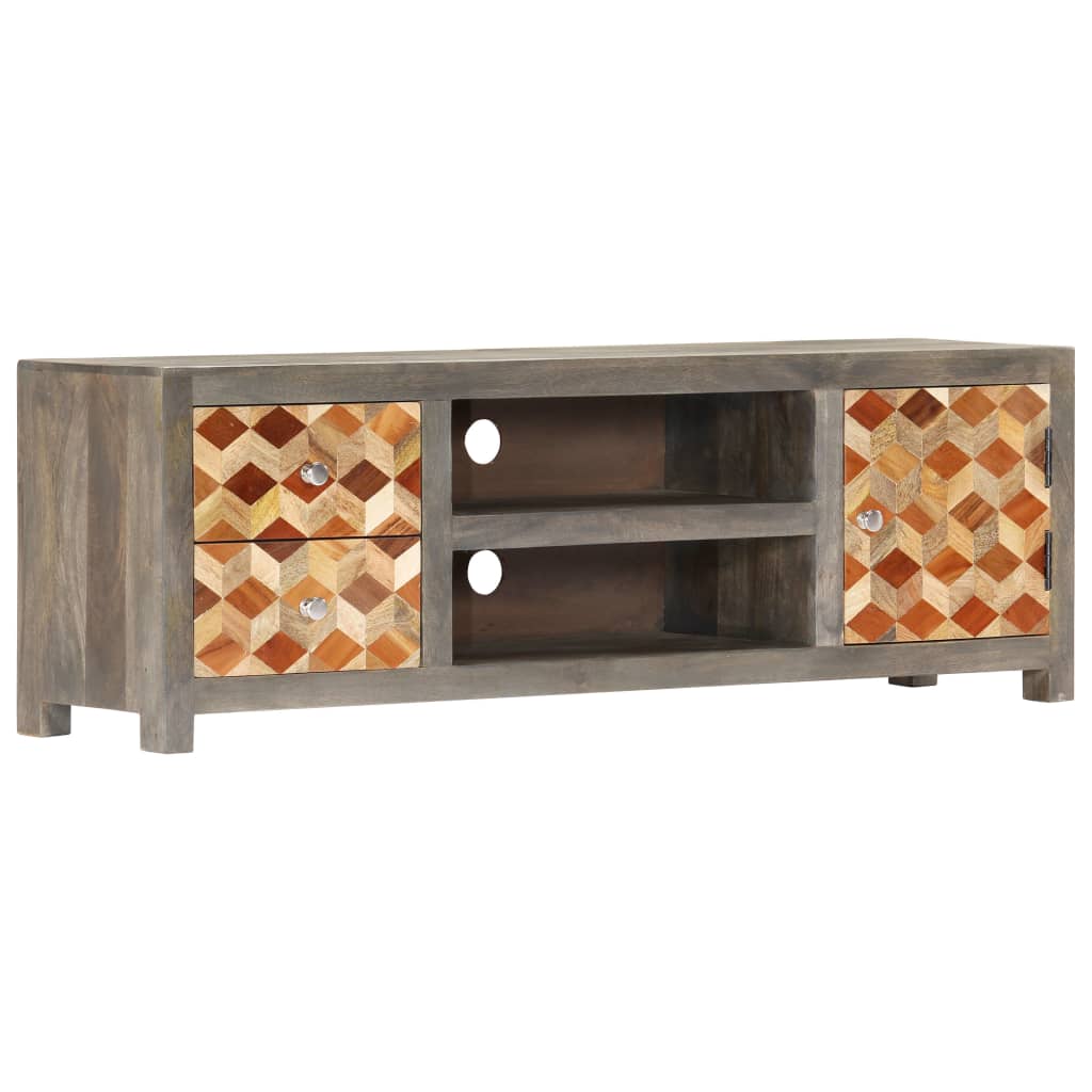 vidaXL Comodă TV, gri, 120 x 30 x 40 cm, lemn masiv de mango vidaXL Comodă TV, gri, 120 x 30 x 40 cm, lemn masiv de mango