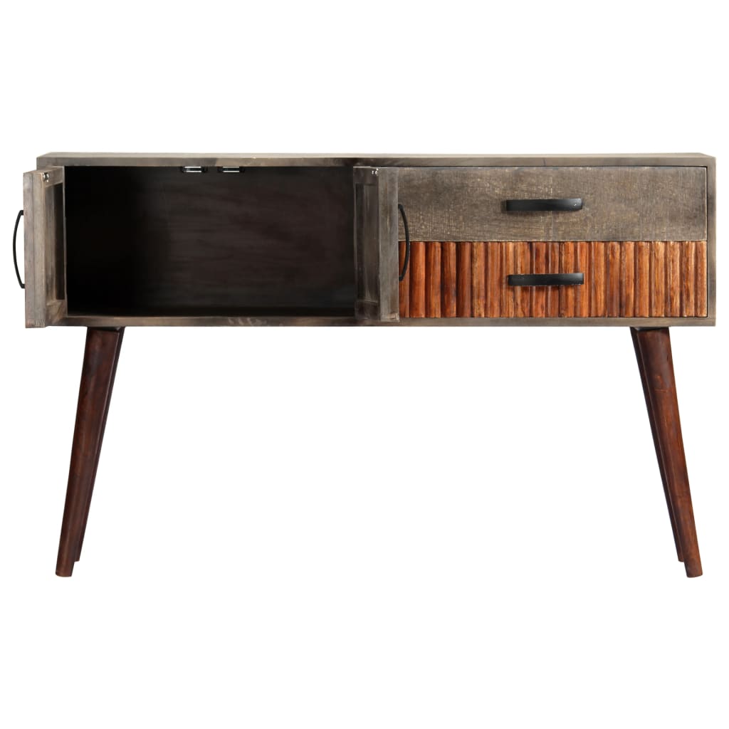 vidaXL Masă consolă, gri, 120x35x75 cm, lemn masiv de mango nefinisat