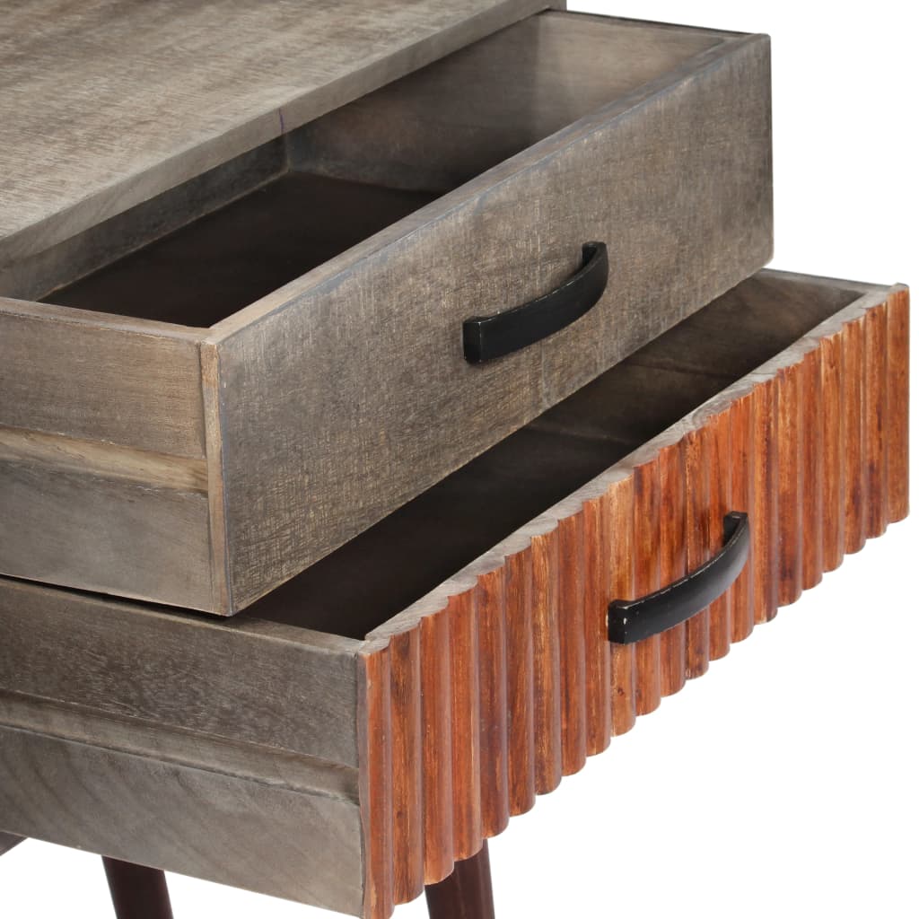 vidaXL Masă consolă, gri, 120x35x75 cm, lemn masiv de mango nefinisat