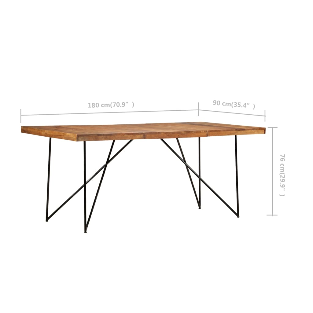 vidaXL Masă de bucătărie, 180 x 90 x 76 cm, lemn masiv de acacia vidaXL Masă de bucătărie, 180 x 90 x 76 cm, lemn masiv de acacia
