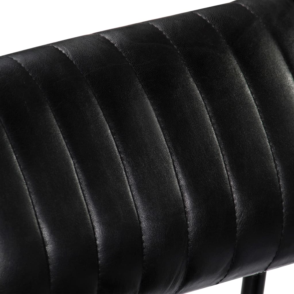 vidaXL Scaun balansoar, negru, piele naturală vidaXL Scaun balansoar, negru, piele naturală