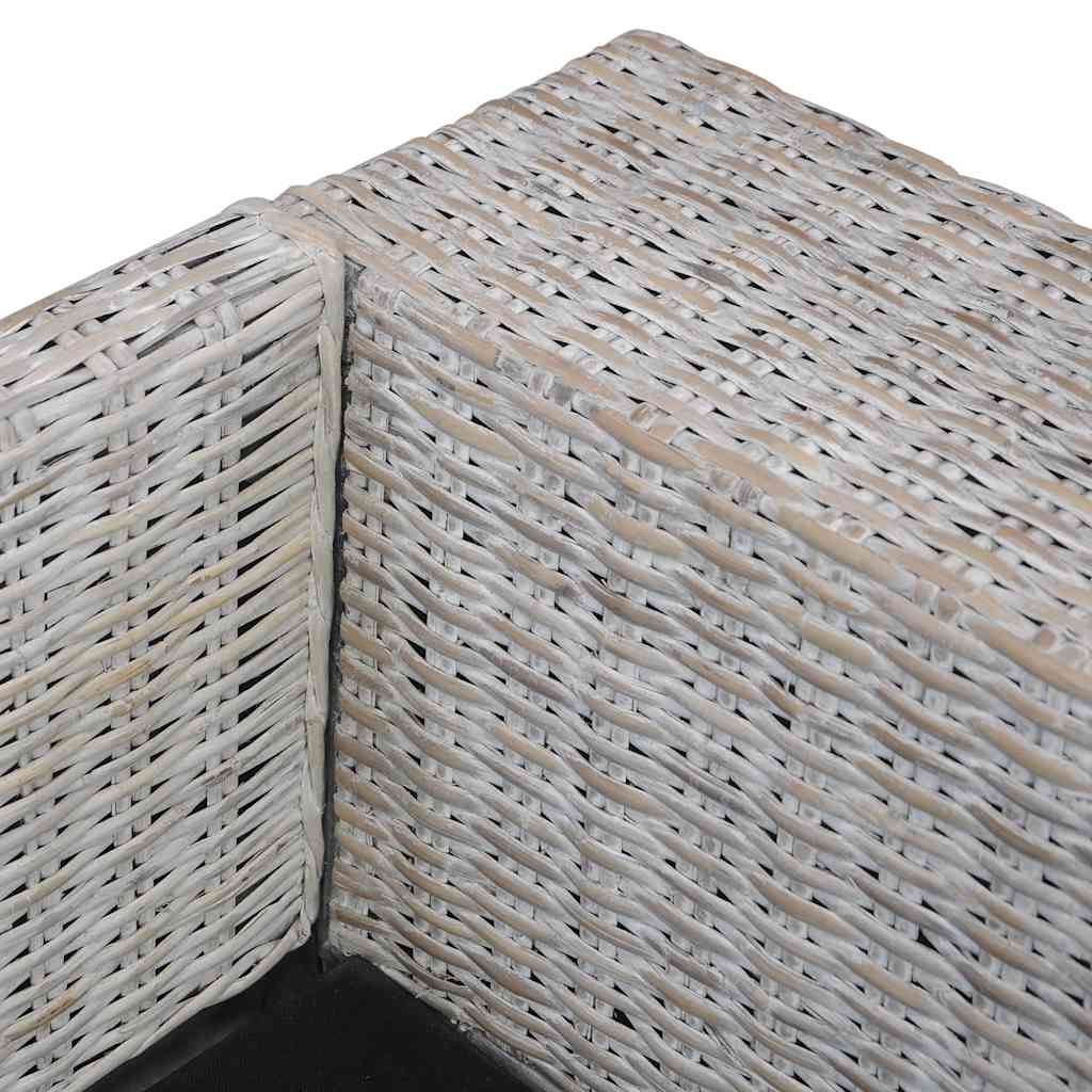 vidaXL Canapea cu 2 locuri cu perne, gri, ratan natural