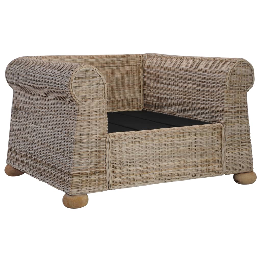 vidaXL Fotoliu cu perne, culoare naturală, ratan vidaXL Fotoliu cu perne, culoare naturală, ratan