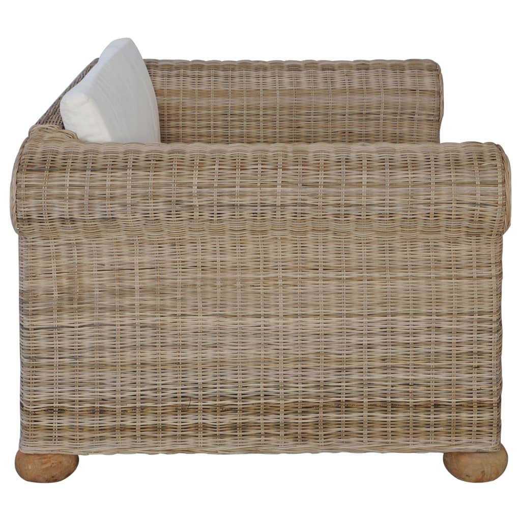 vidaXL Fotoliu cu perne, culoare naturală, ratan vidaXL Fotoliu cu perne, culoare naturală, ratan