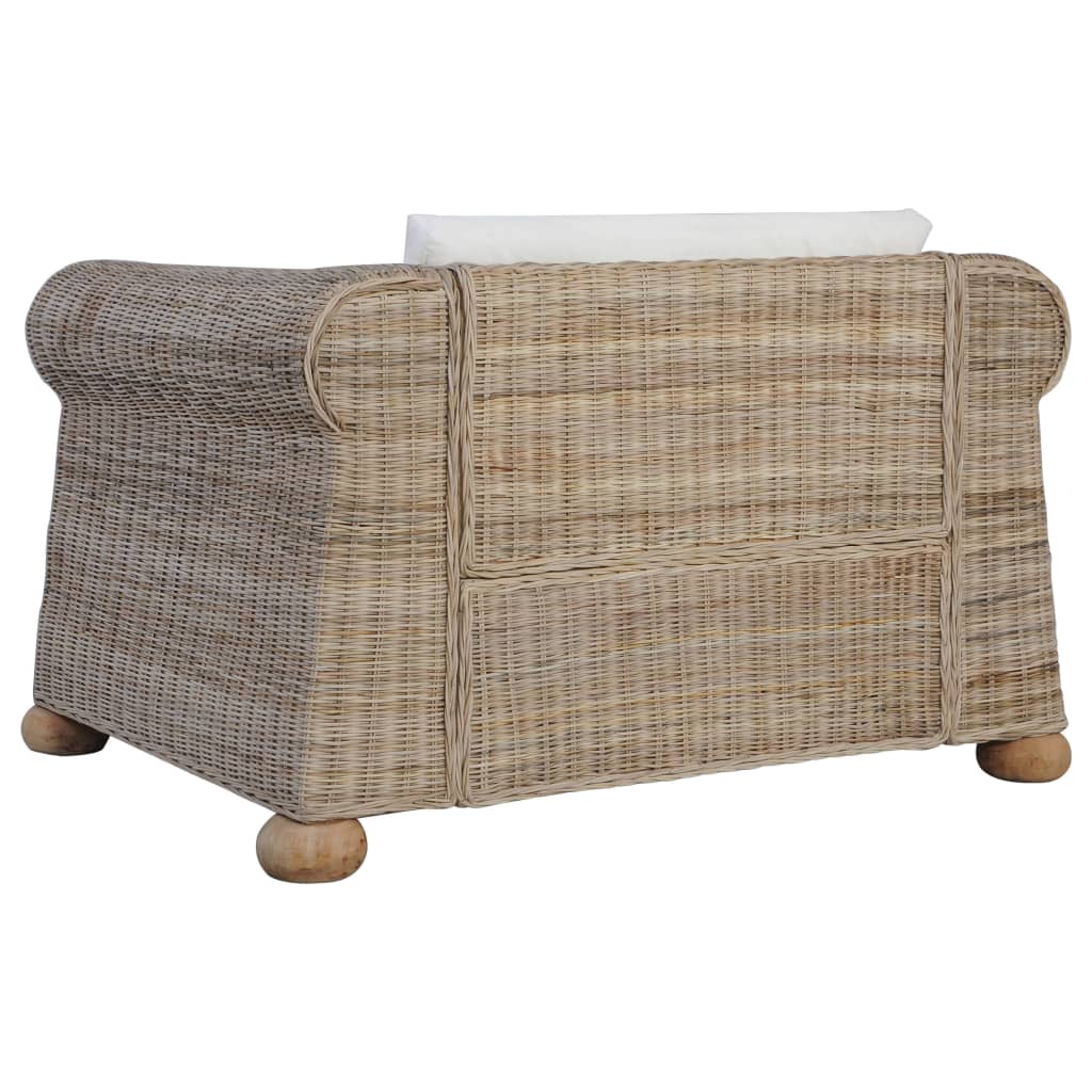 vidaXL Fotoliu cu perne, culoare naturală, ratan vidaXL Fotoliu cu perne, culoare naturală, ratan