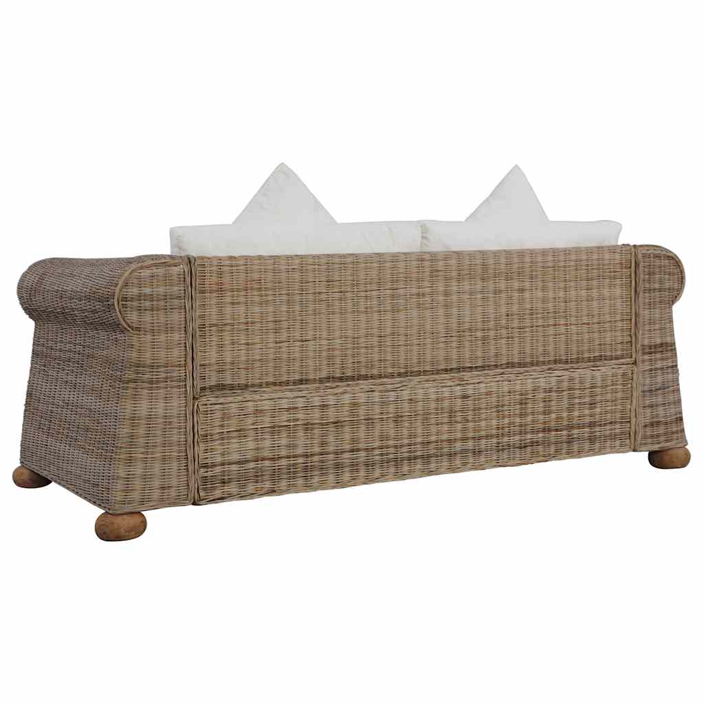 vidaXL Canapea cu 2 locuri cu perne, culoare naturală, ratan vidaXL Canapea cu 2 locuri cu perne, culoare naturală, ratan