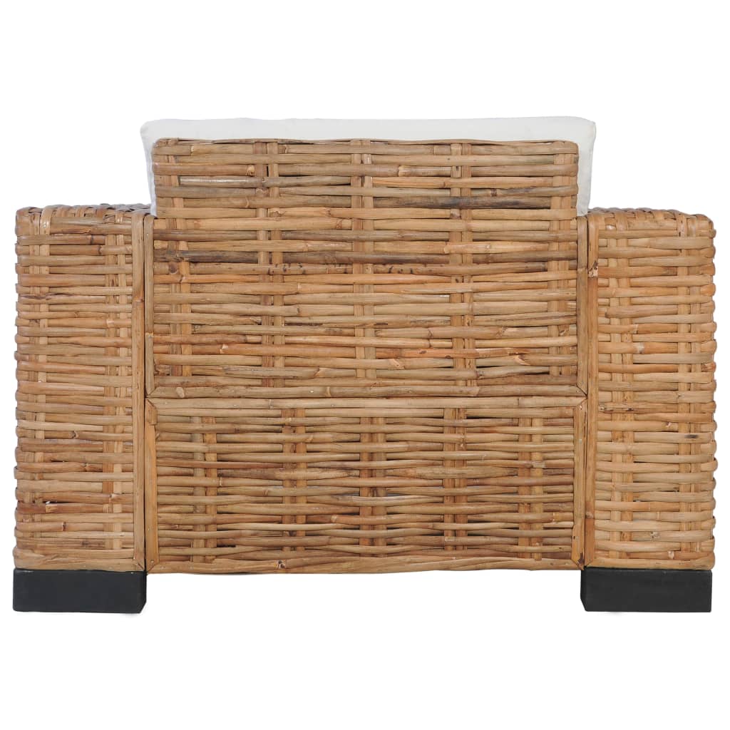 vidaXL Fotoliu cu perne, culoare naturală, ratan vidaXL Fotoliu cu perne, culoare naturală, ratan