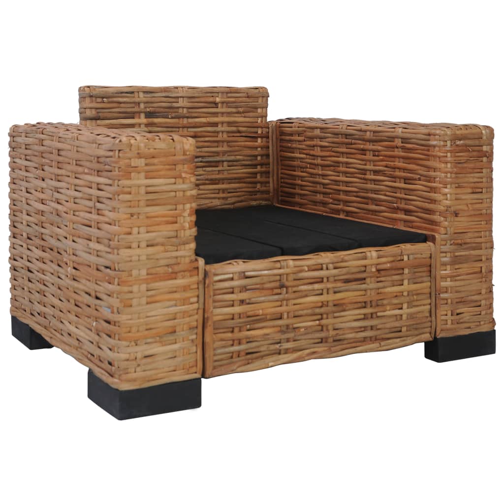 vidaXL Fotoliu cu perne, culoare naturală, ratan vidaXL Fotoliu cu perne, culoare naturală, ratan
