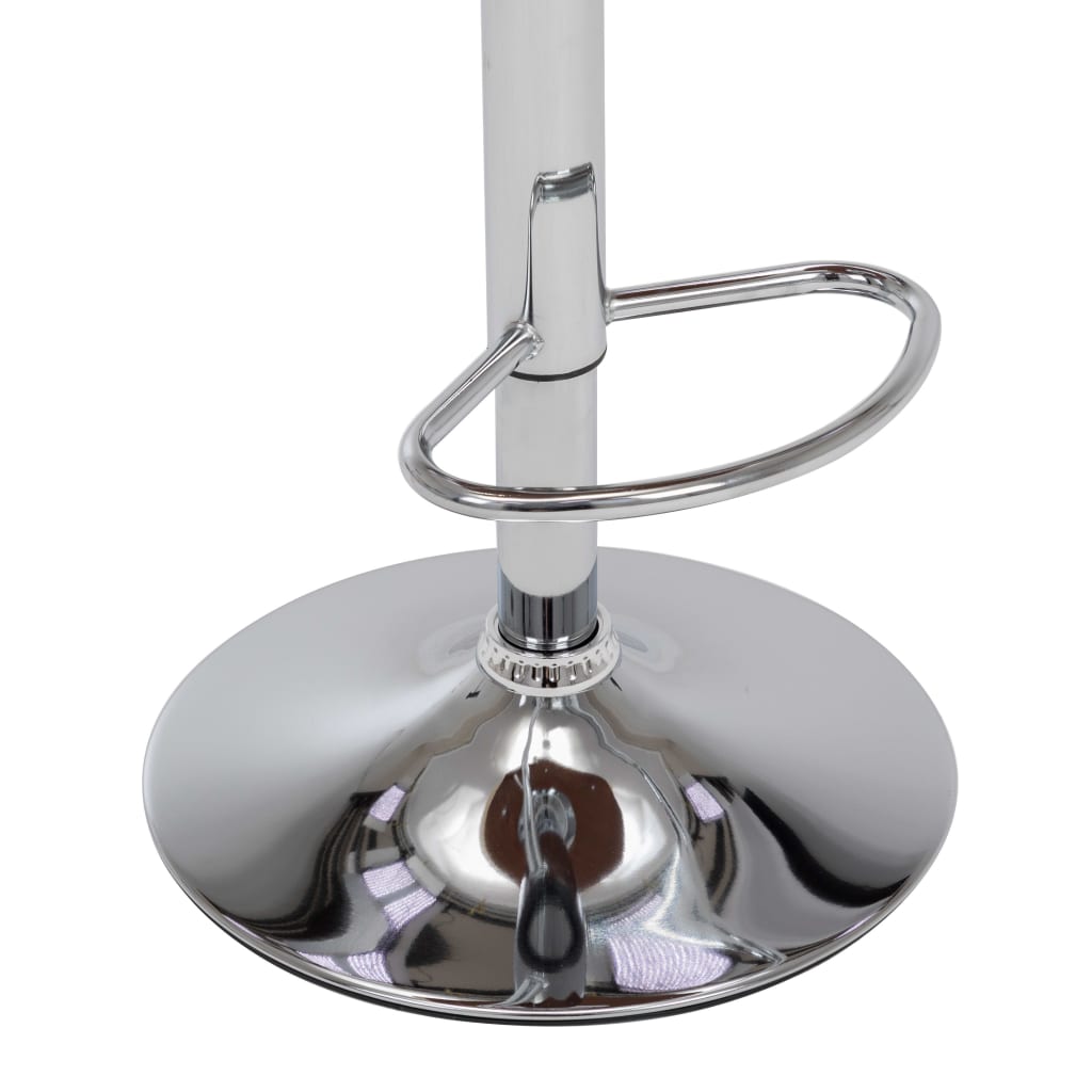 vidaXL Scaune de bar, 2 buc., crem, lemn curbat și piele ecologică