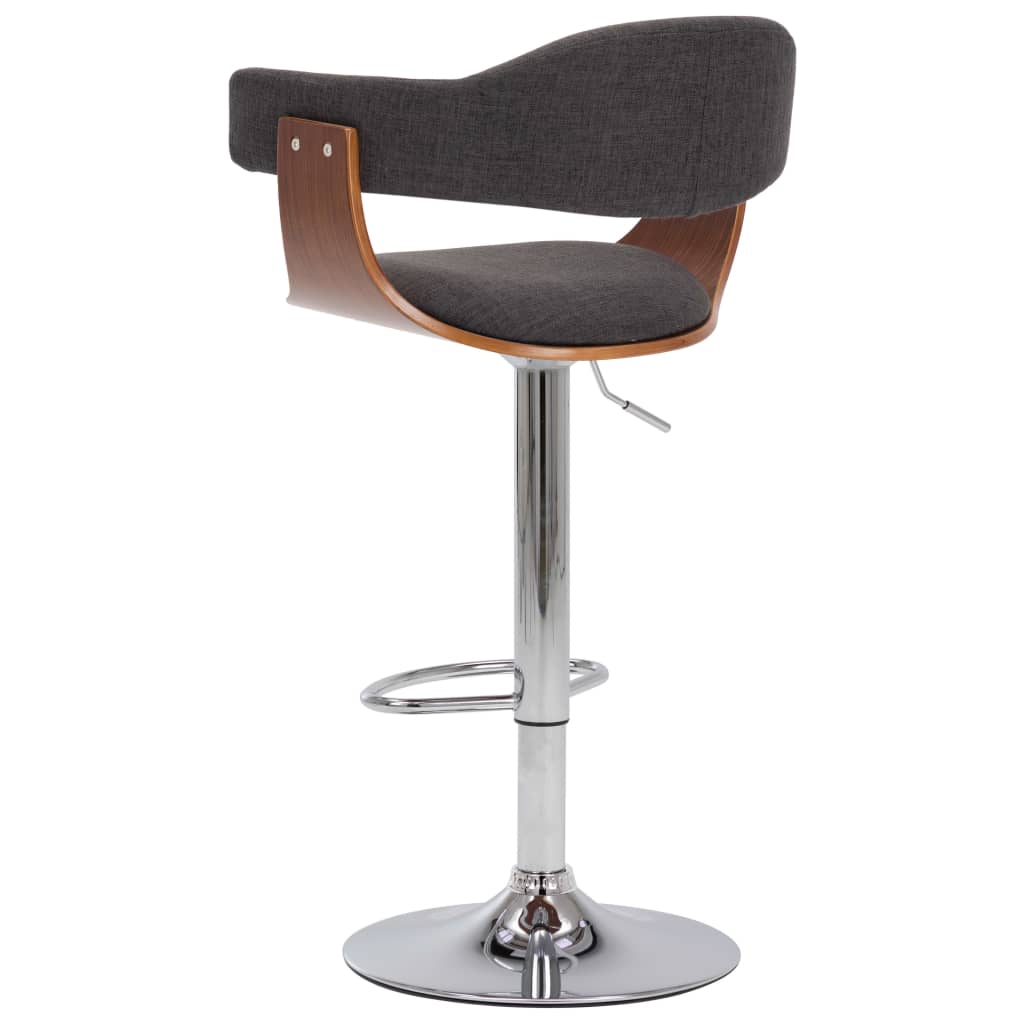 vidaXL Scaune de bar, 2 buc., gri, lemn curbat și material textil