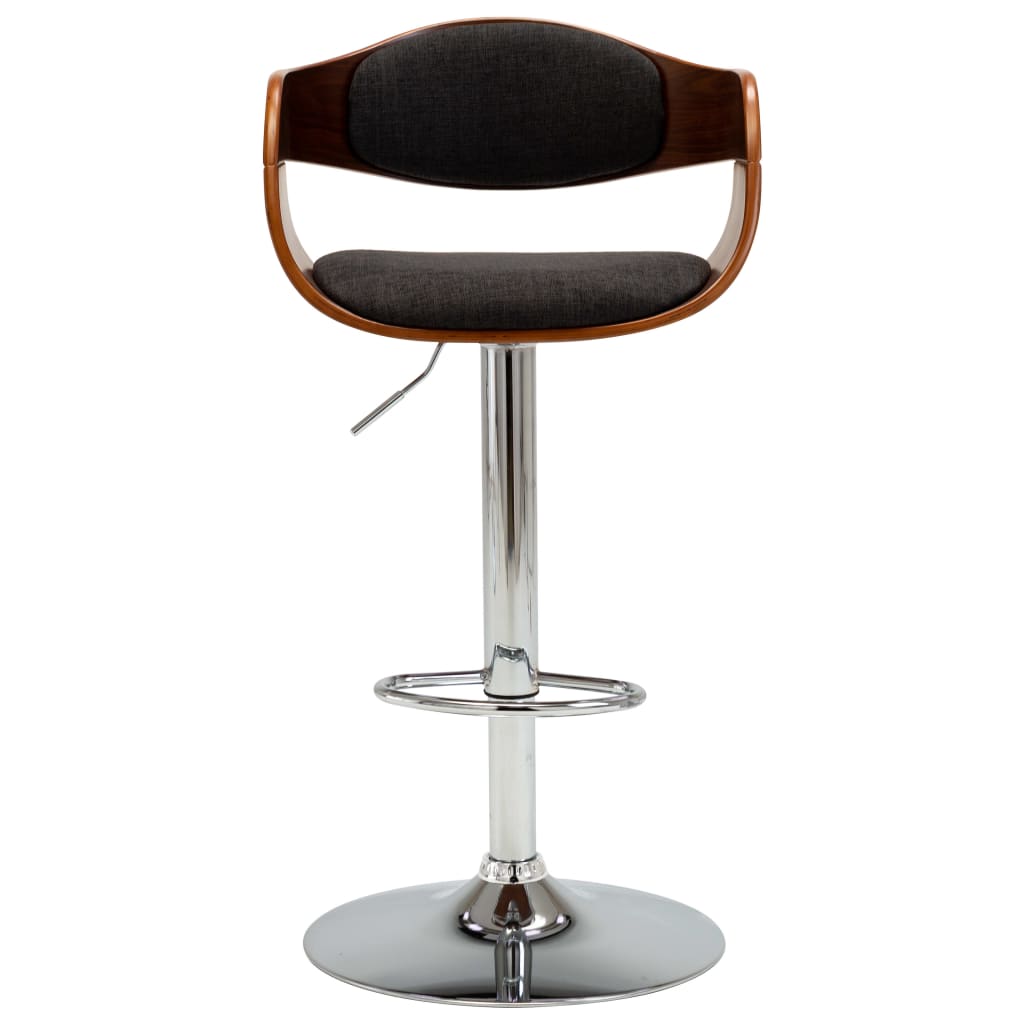 vidaXL Scaun de bar, gri, lemn curbat și material textil vidaXL Scaun de bar, gri, lemn curbat și material textil