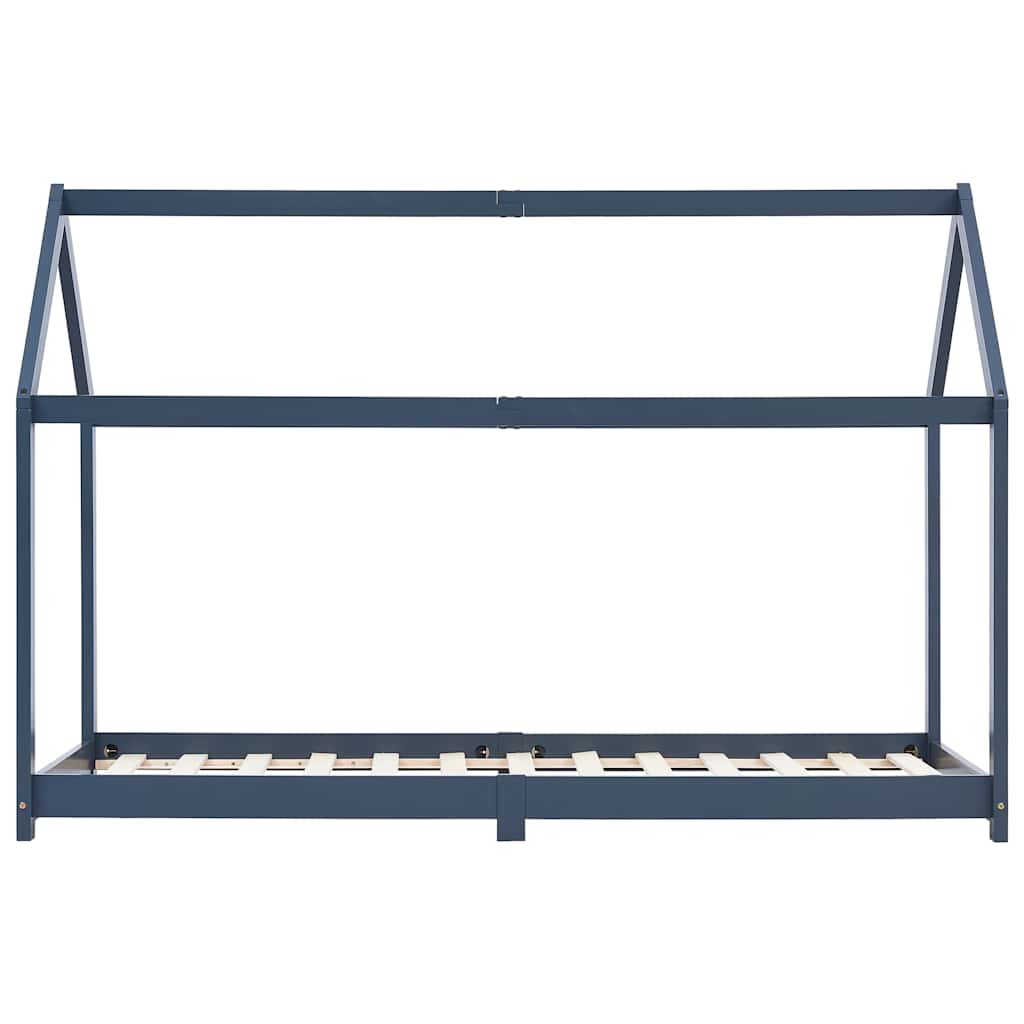 vidaXL Cadru de pat pentru copii, gri, 90 x 200 cm, lemn masiv de pin vidaXL Cadru de pat pentru copii, gri, 90 x 200 cm, lemn masiv de pin