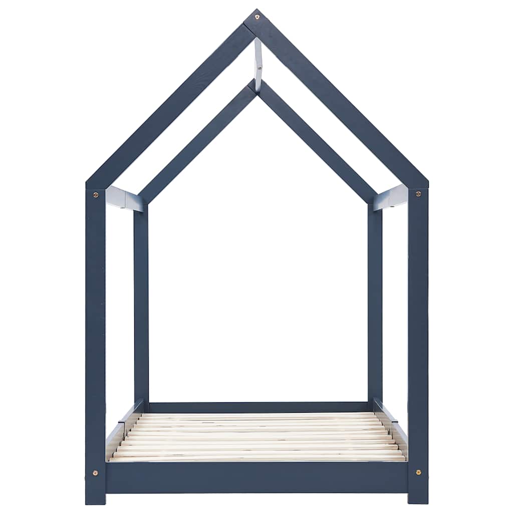 vidaXL Cadru de pat pentru copii, gri, 90 x 200 cm, lemn masiv de pin vidaXL Cadru de pat pentru copii, gri, 90 x 200 cm, lemn masiv de pin