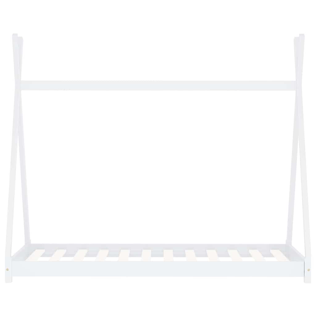 vidaXL Cadru pat de copii, alb, 70 x 140 cm, lemn masiv de pin vidaXL Cadru pat de copii, alb, 70 x 140 cm, lemn masiv de pin