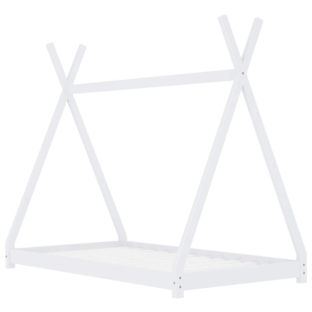 vidaXL Cadru pat de copii, alb, 80x160 cm, lemn masiv de pin