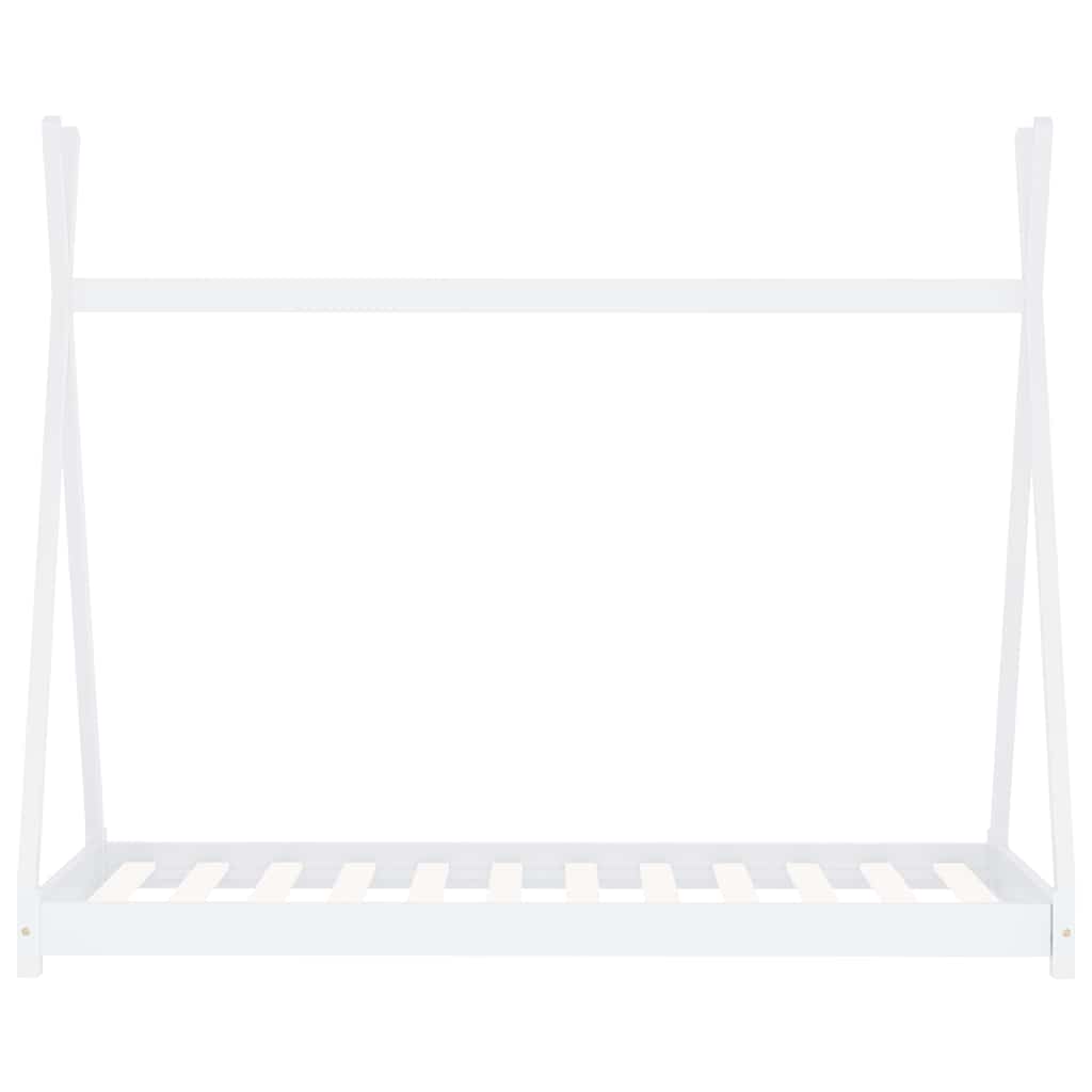 vidaXL Cadru pat de copii, alb, 80x160 cm, lemn masiv de pin