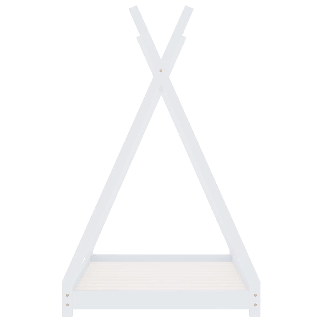 vidaXL Cadru pat de copii, alb, 80x160 cm, lemn masiv de pin