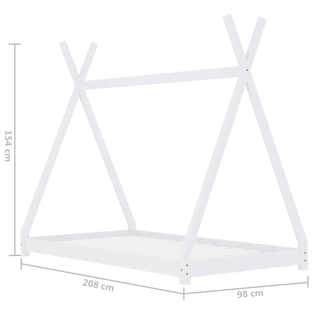 vidaXL Cadru pat de copii, alb, 90 x 200 cm, lemn masiv de pin vidaXL Cadru pat de copii, alb, 90 x 200 cm, lemn masiv de pin