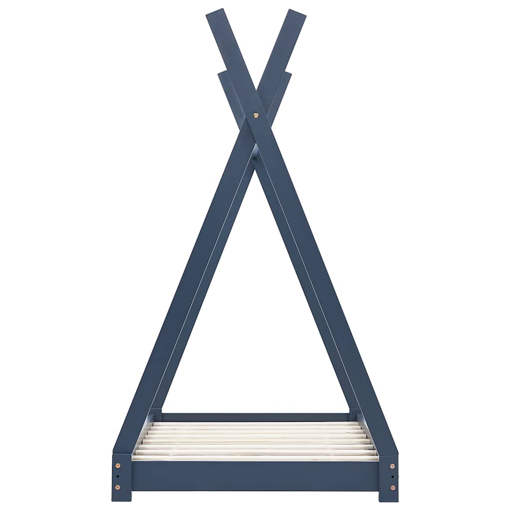 vidaXL Cadru pat de copii, gri, 70 x 140 cm, lemn masiv de pin vidaXL Cadru pat de copii, gri, 70 x 140 cm, lemn masiv de pin