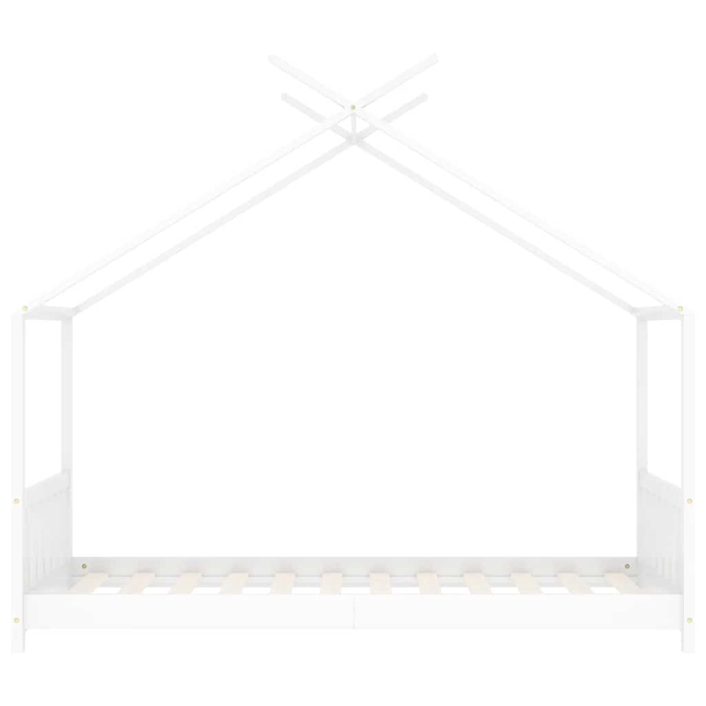 vidaXL Cadru de pat pentru copii, alb, 70 x 140 cm, lemn masiv de pin vidaXL Cadru de pat pentru copii, alb, 70 x 140 cm, lemn masiv de pin