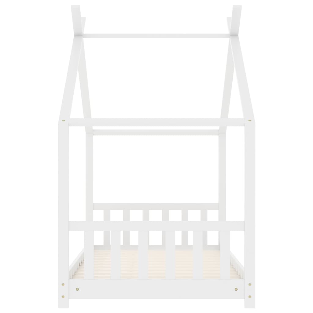 vidaXL Cadru de pat pentru copii, alb, 70 x 140 cm, lemn masiv de pin vidaXL Cadru de pat pentru copii, alb, 70 x 140 cm, lemn masiv de pin