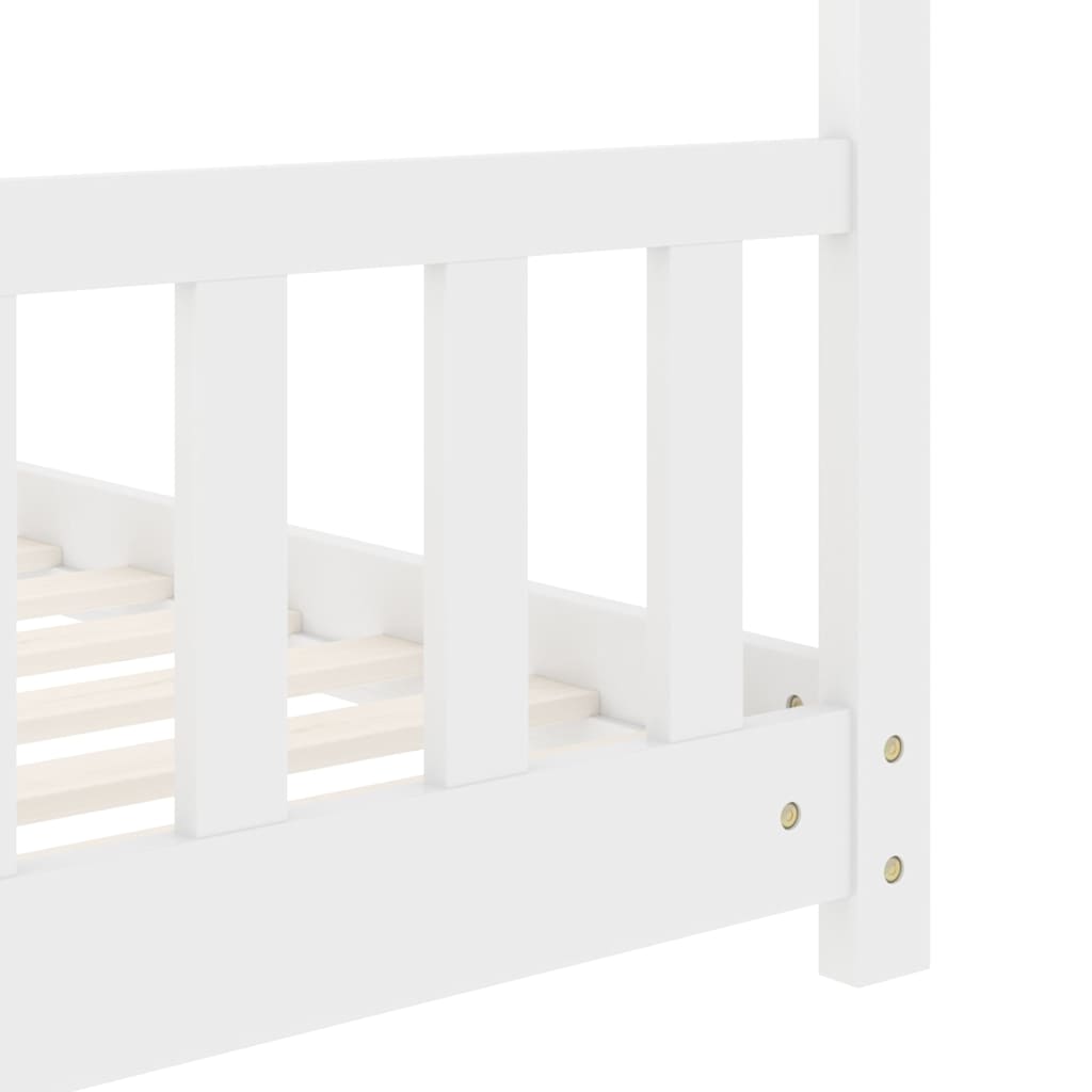 vidaXL Cadru de pat pentru copii, alb, 70 x 140 cm, lemn masiv de pin vidaXL Cadru de pat pentru copii, alb, 70 x 140 cm, lemn masiv de pin
