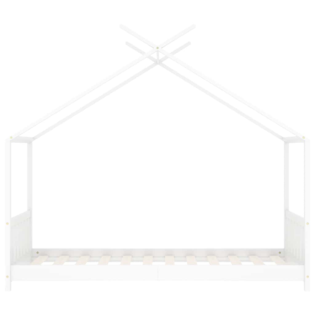 vidaXL Cadru de pat de copii, alb, 80 x 160 cm, lemn masiv de pin