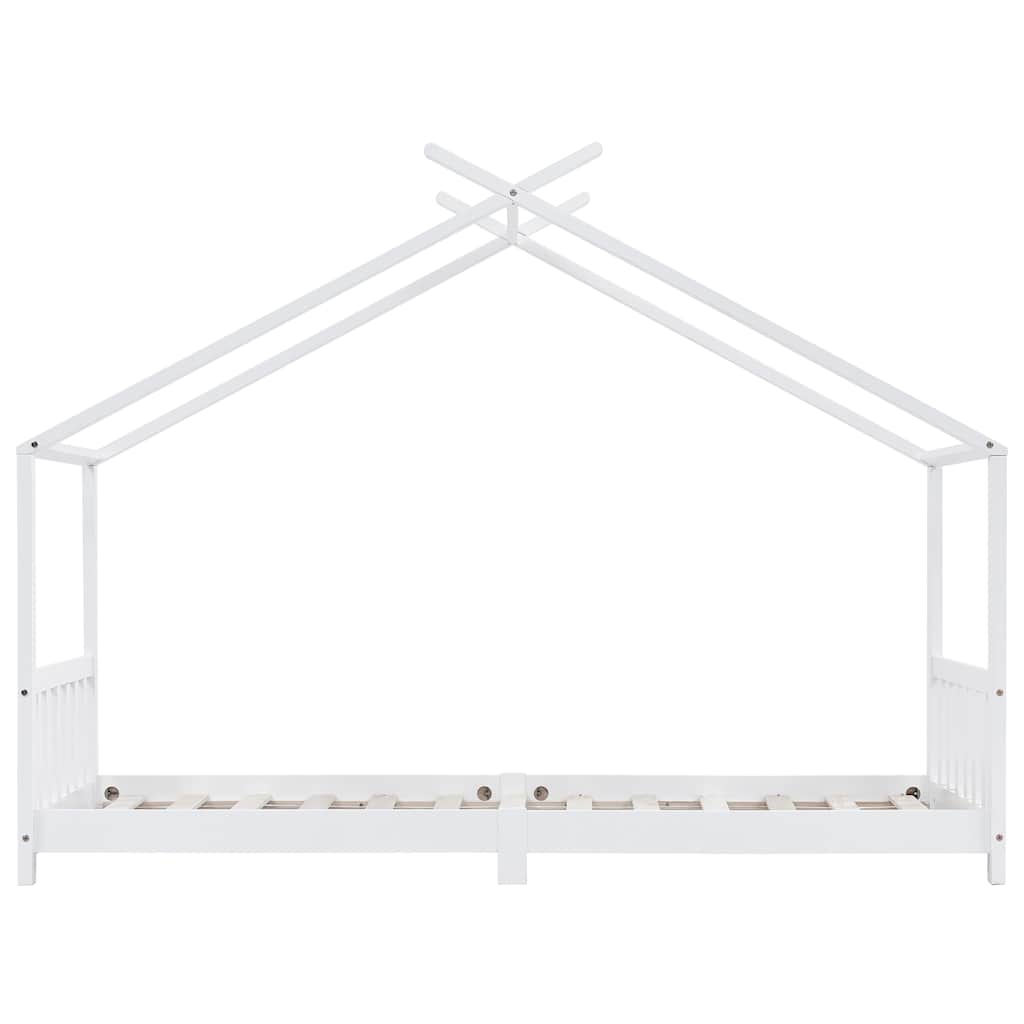 vidaXL Cadru pat de copii, alb, 90 x 200 cm, lemn masiv de pin vidaXL Cadru pat de copii, alb, 90 x 200 cm, lemn masiv de pin