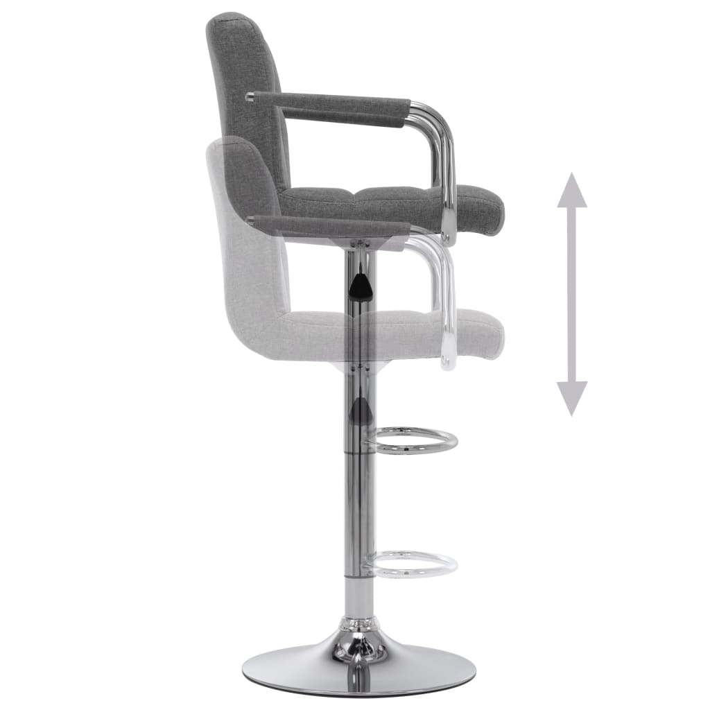 vidaXL Scaun de bar, gri deschis, material textil vidaXL Scaun de bar, gri deschis, material textil