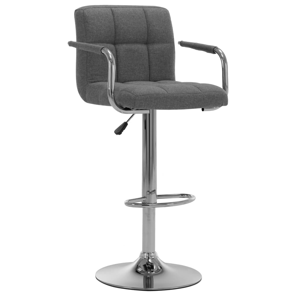 vidaXL Scaun de bar, gri deschis, material textil vidaXL Scaun de bar, gri deschis, material textil