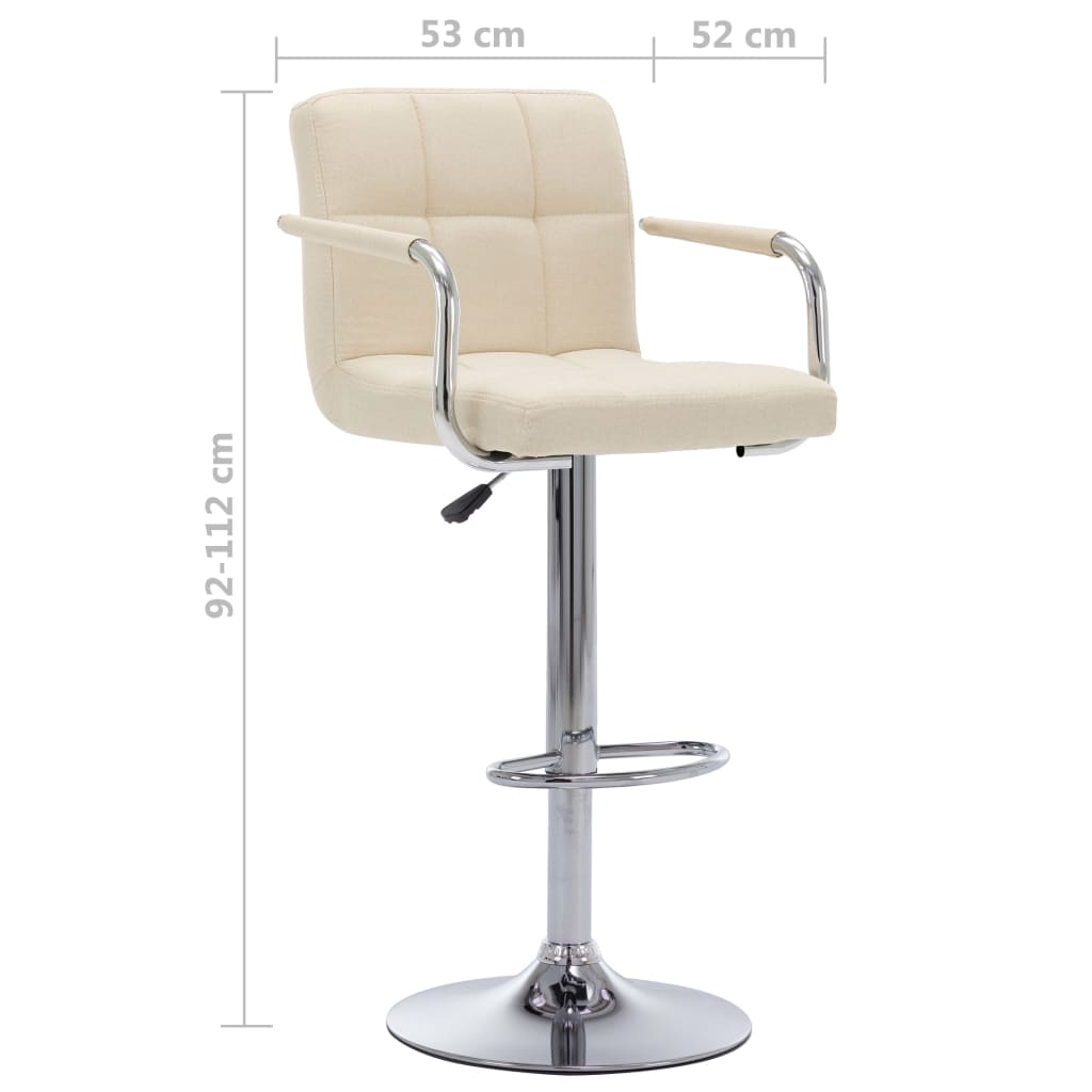 vidaXL Scaun de bar, crem, material textil vidaXL Scaun de bar, crem, material textil
