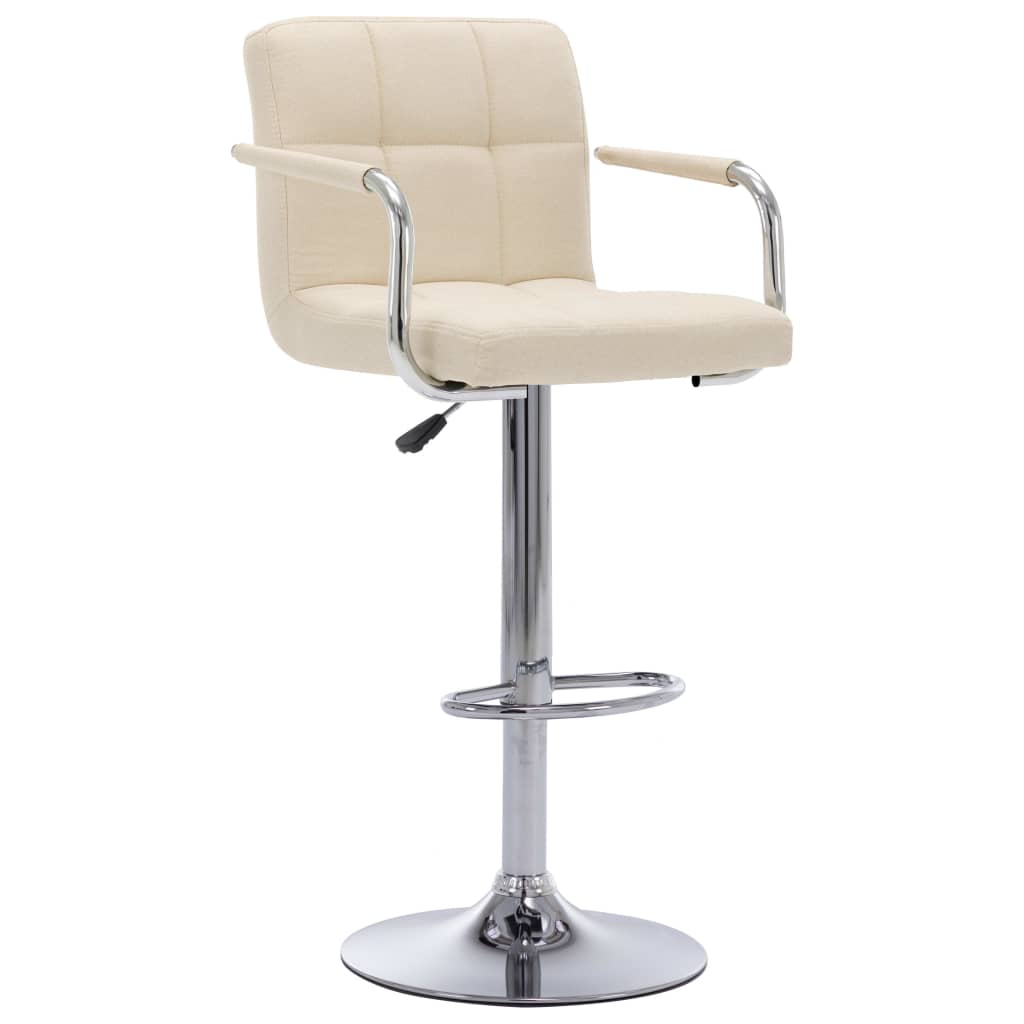 vidaXL Scaun de bar, crem, material textil vidaXL Scaun de bar, crem, material textil