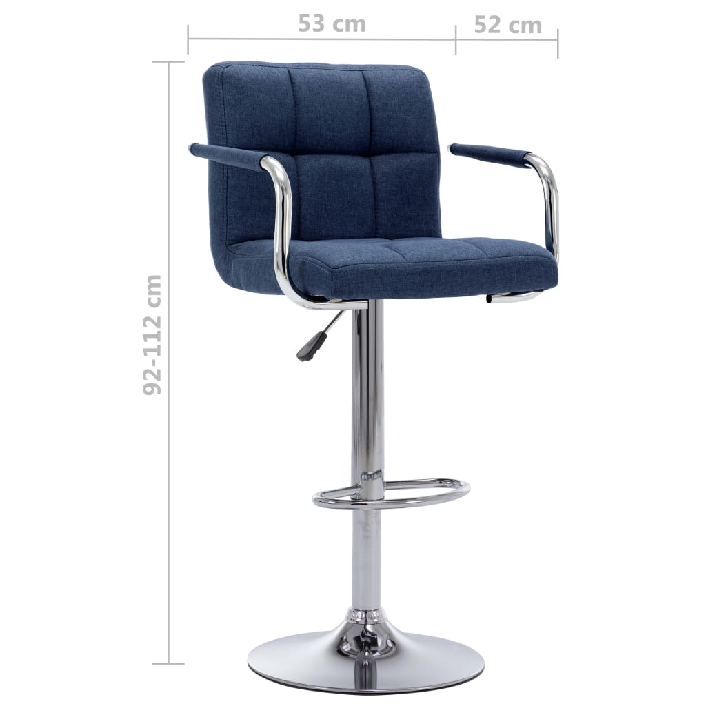 vidaXL Scaun de bar, albastru, material textil vidaXL Scaun de bar, albastru, material textil