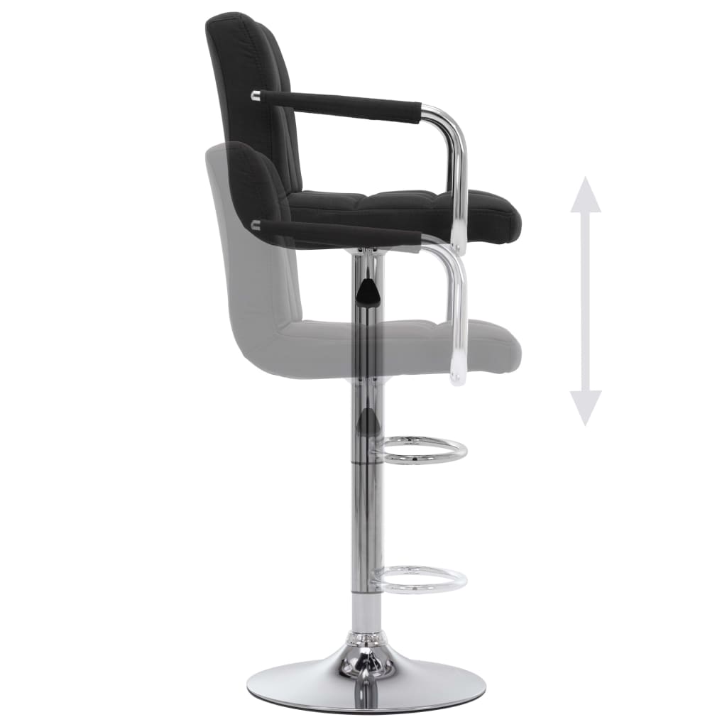 vidaXL Scaun de bar, negru, material textil vidaXL Scaun de bar, negru, material textil