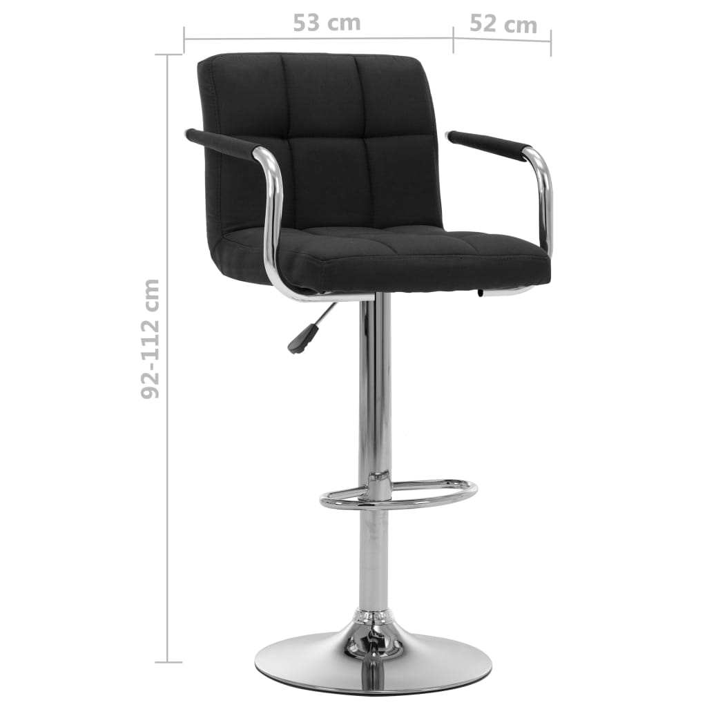 vidaXL Scaun de bar, negru, material textil vidaXL Scaun de bar, negru, material textil