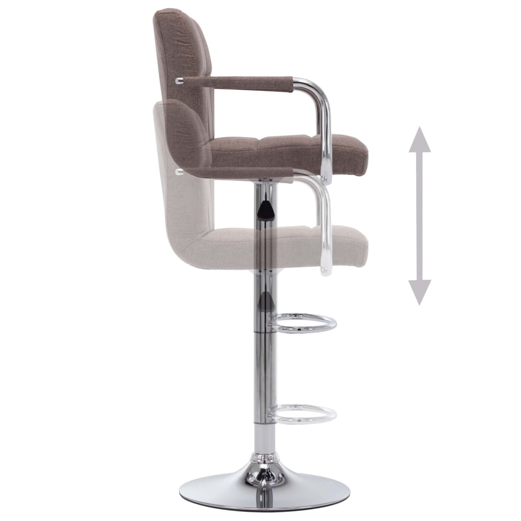 283418 vidaXL Bar Stool Taupe Fabric 283418 vidaXL Bar Stool Taupe Fabric