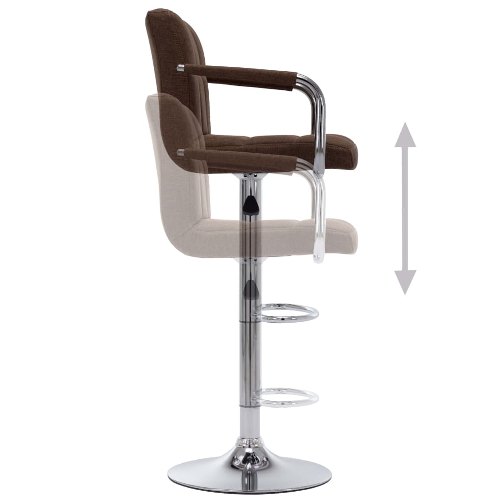 vidaXL Scaune de bar, 2 buc., maro, material textil vidaXL Scaune de bar, 2 buc., maro, material textil