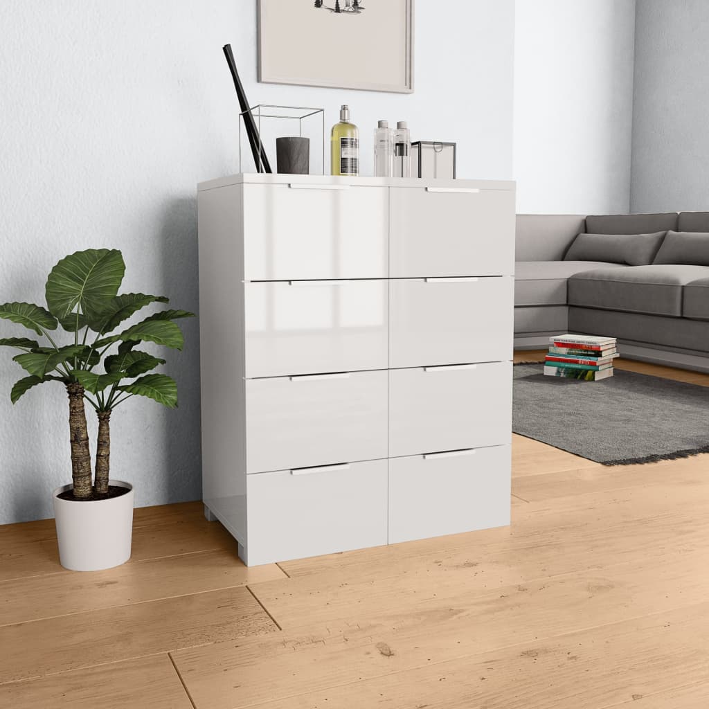 vidaXL Dulap, alb extralucios, 60x35x80 cm, lemn prelucrat vidaXL Dulap, alb extralucios, 60x35x80 cm, lemn prelucrat