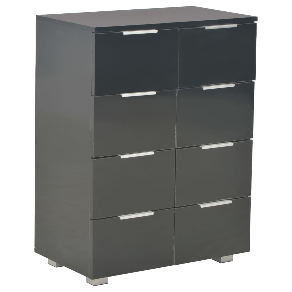 vidaXL Dulap, negru extralucios, 60x35x80 cm, lemn prelucrat