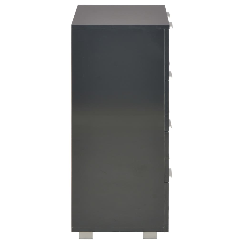 vidaXL Dulap, negru extralucios, 60x35x80 cm, lemn prelucrat