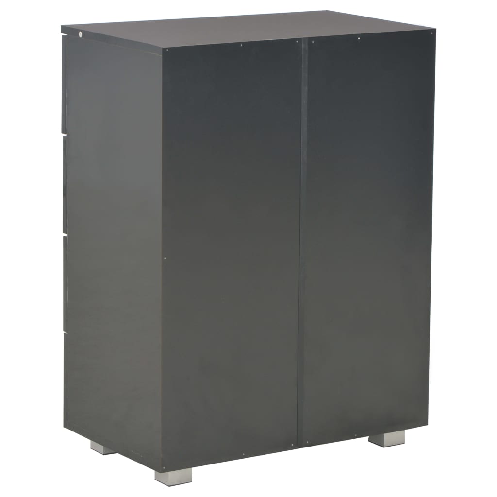 vidaXL Dulap, negru extralucios, 60x35x80 cm, lemn prelucrat