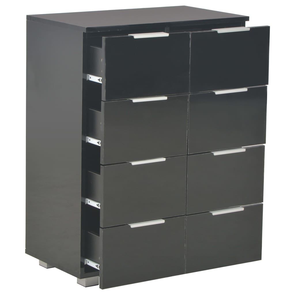 vidaXL Dulap, negru extralucios, 60x35x80 cm, lemn prelucrat