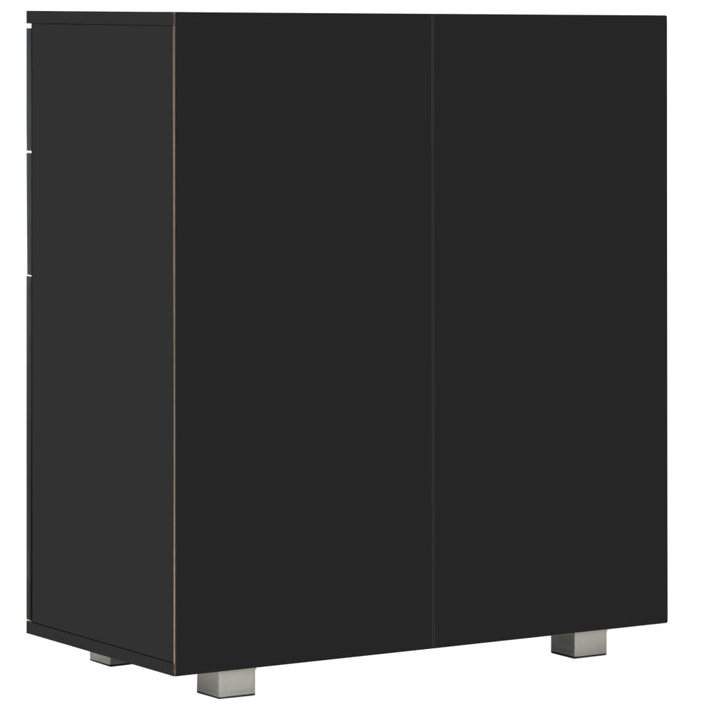 vidaXL Dulap, negru extralucios, 71x35x80 cm, lemn prelucrat