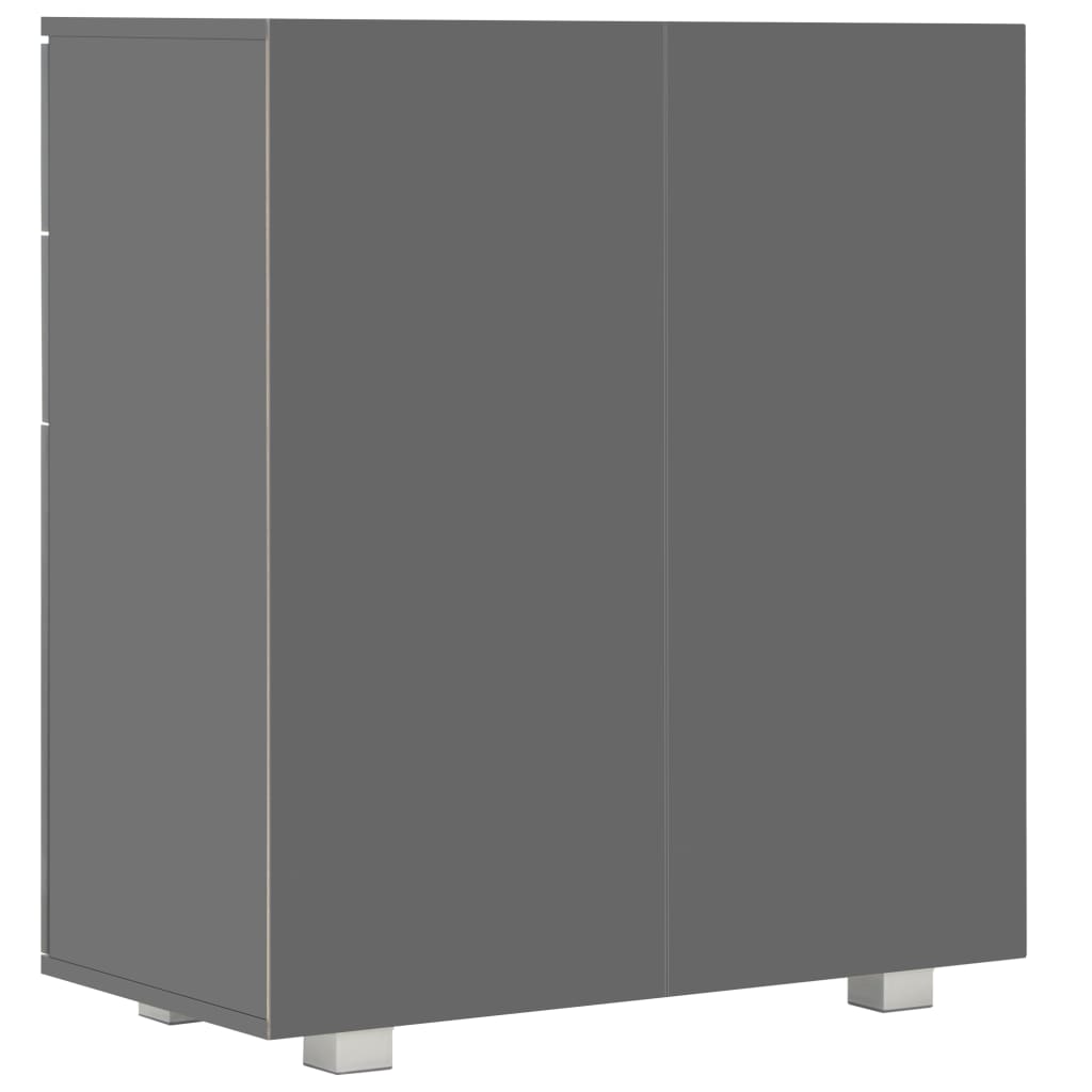 vidaXL Dulap, gri extralucios, 71x35x80 cm, lemn prelucrat