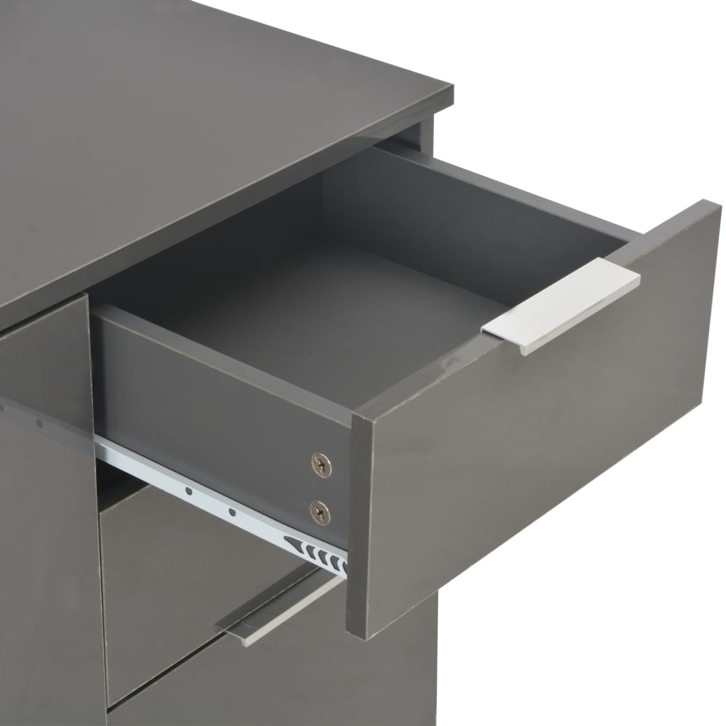 vidaXL Dulap, gri extralucios, 71x35x80 cm, lemn prelucrat