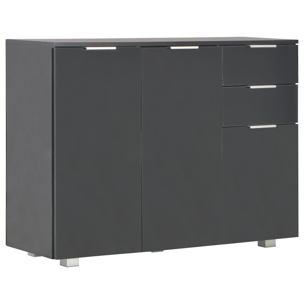 vidaXL Dulap, negru extralucios, 107x35x80,5 cm