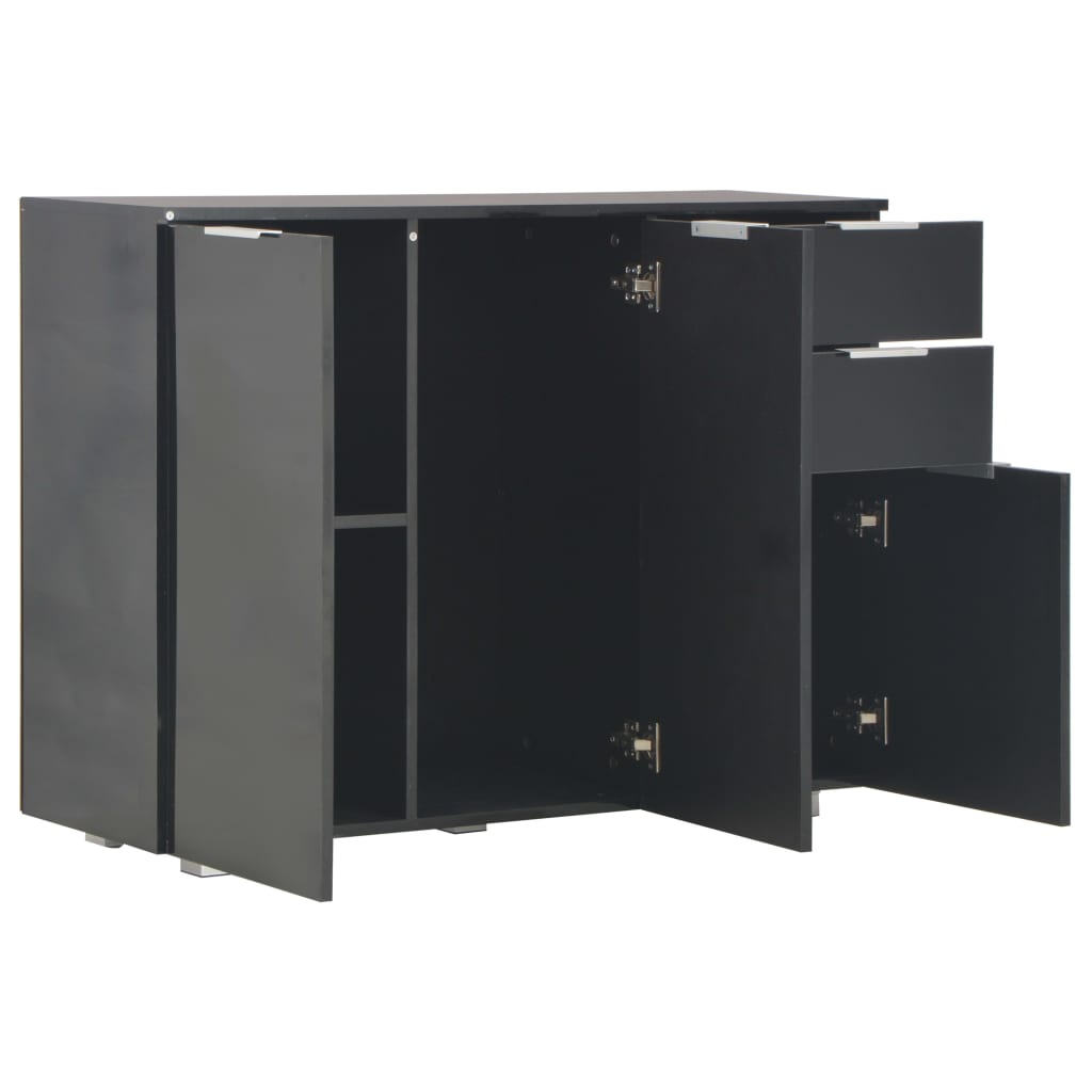 vidaXL Dulap, negru extralucios, 107x35x80,5 cm